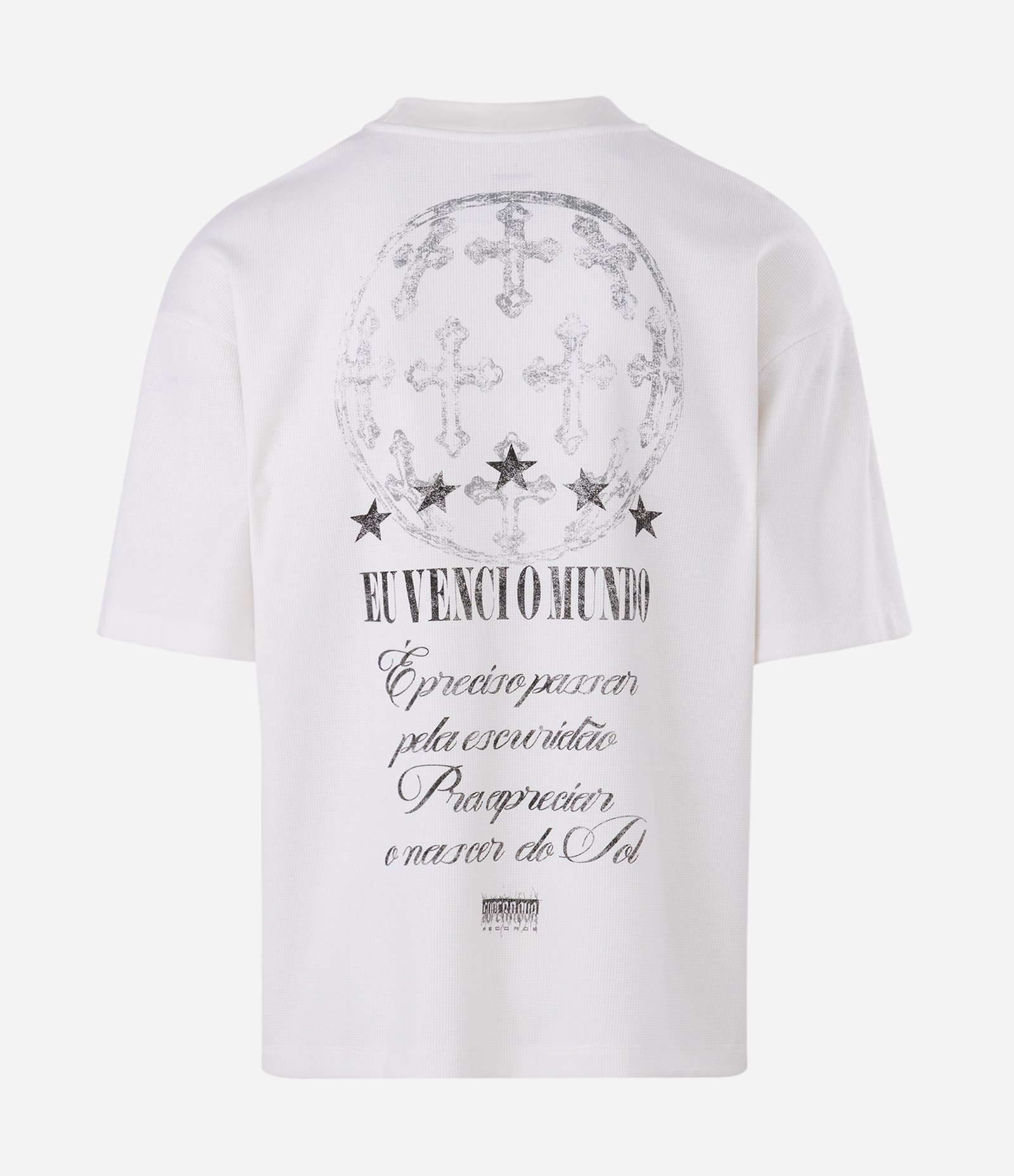 Camiseta Oversized em Algodão Texturizada com Estampa Frente e Costas Veigh Branco 9