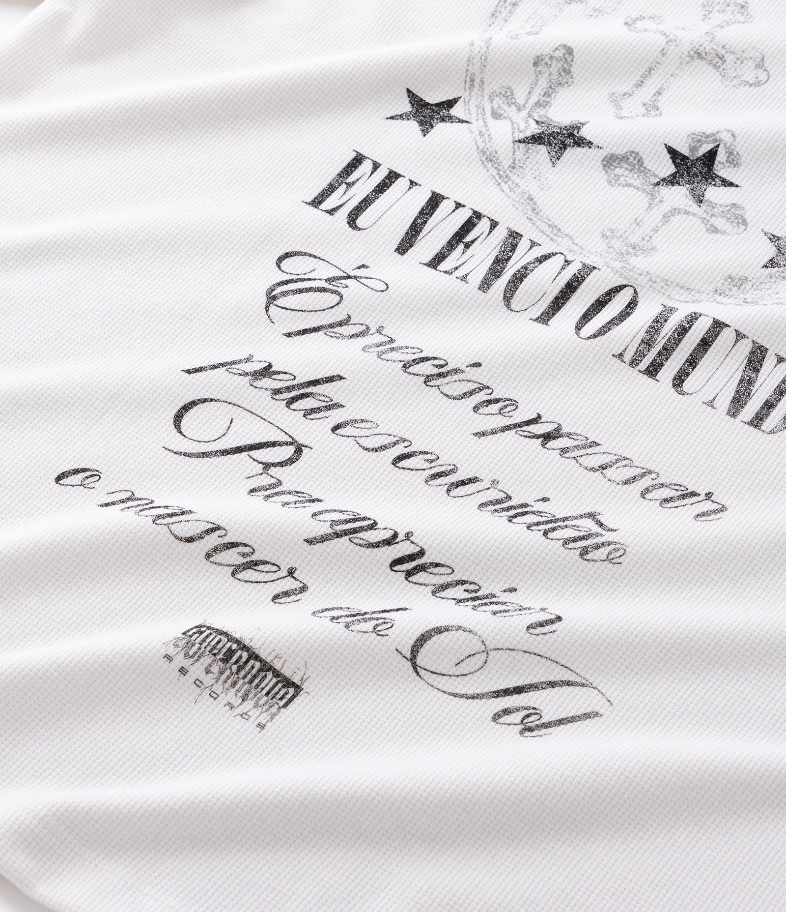 Camiseta Oversized em Algodão Texturizada com Estampa Frente e Costas Veigh Branco 13