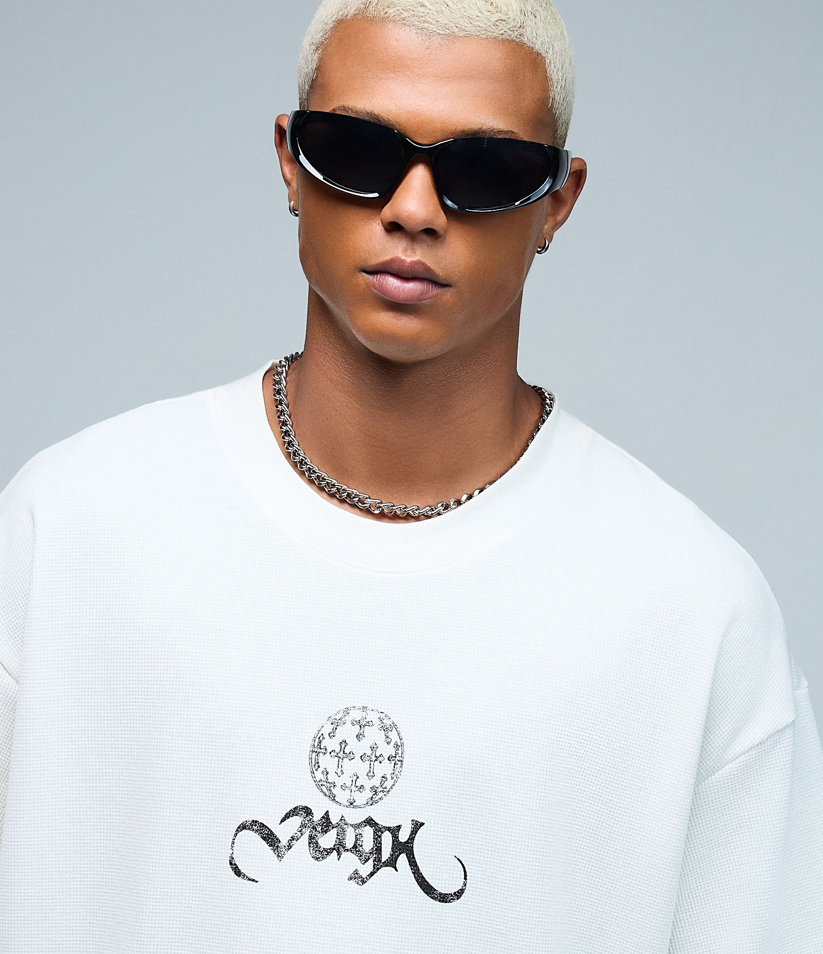 Camiseta Oversized em Algodão Texturizada com Estampa Frente e Costas Veigh Branco 4