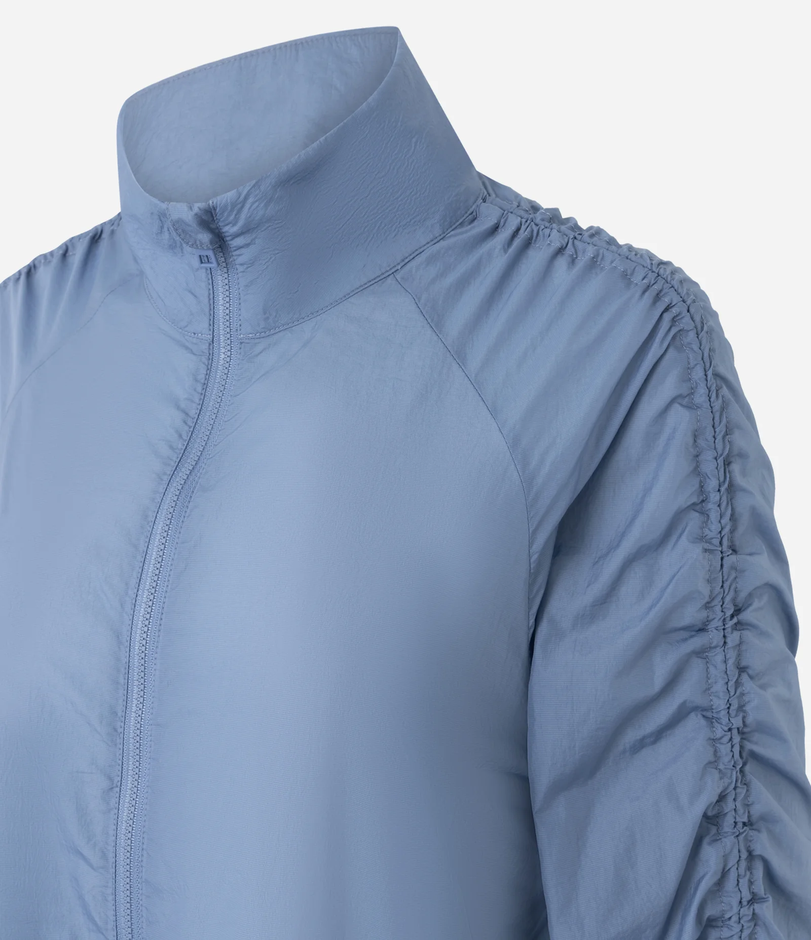 Jaqueta Parka Esportiva com Franzido Lateral Azul 2