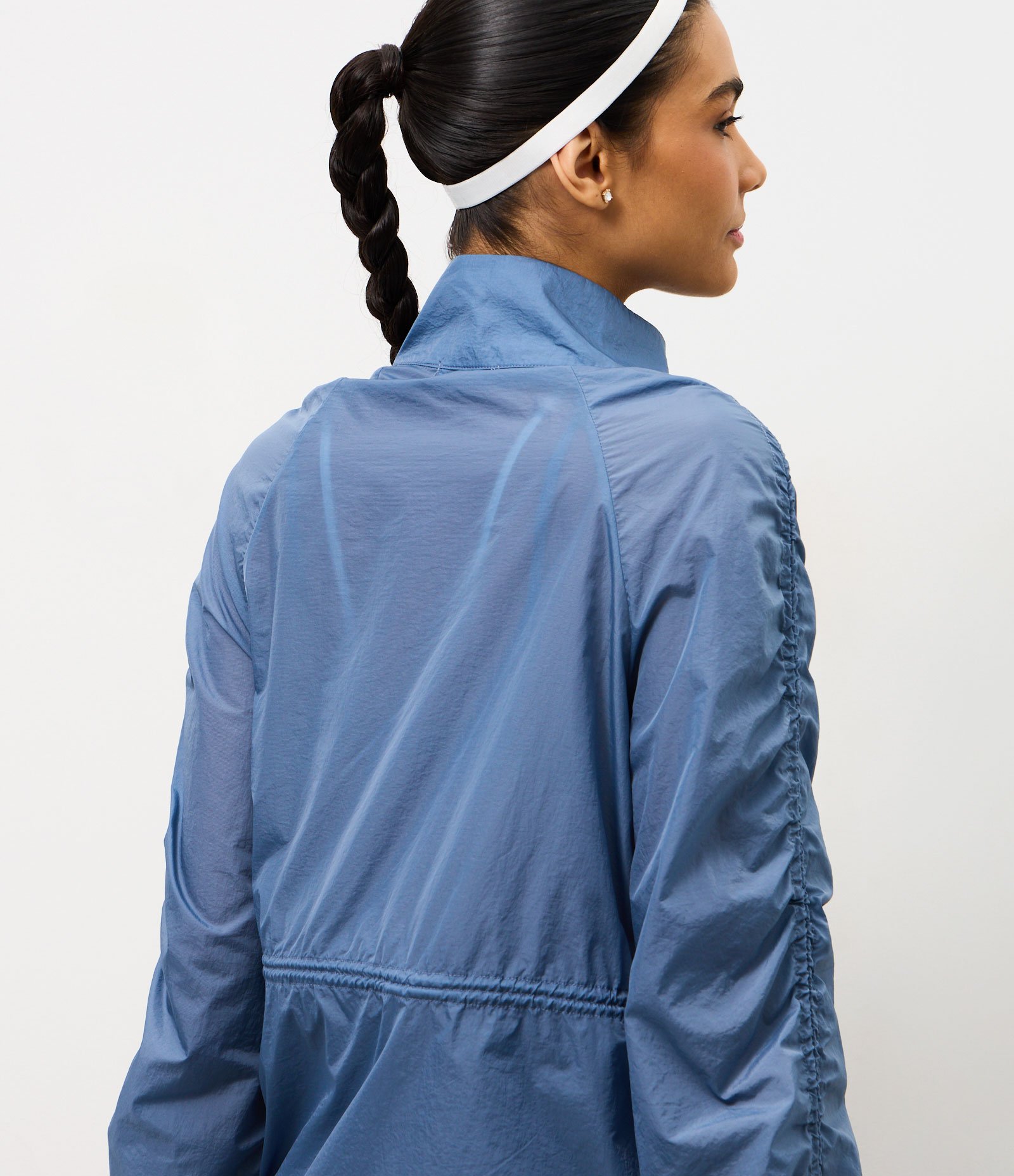 Jaqueta Parka Esportiva com Franzido Lateral Azul 5