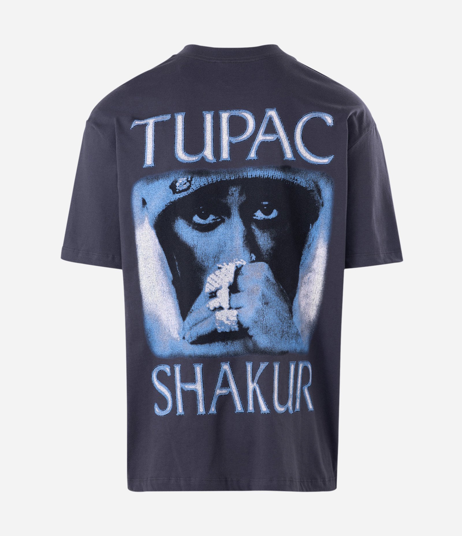 Camiseta Relaxed Manga Curta em Algodão Tupac Azul 6