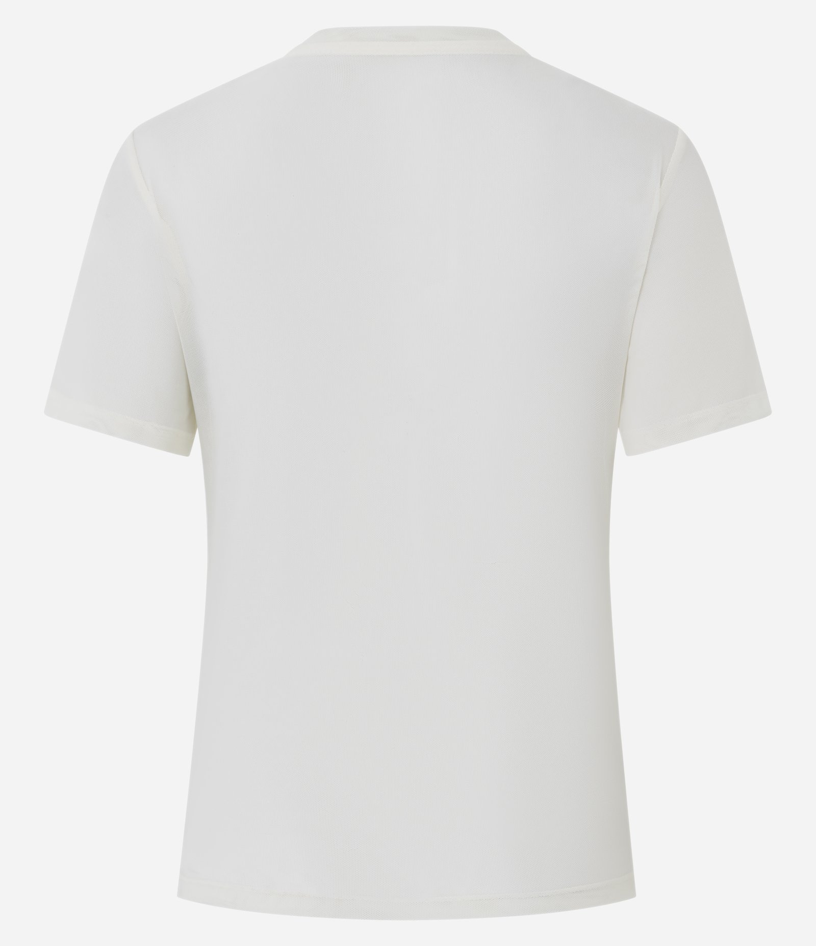 Camiseta Ajustada Esportiva em Tule com Mangas Curtas Branco 3