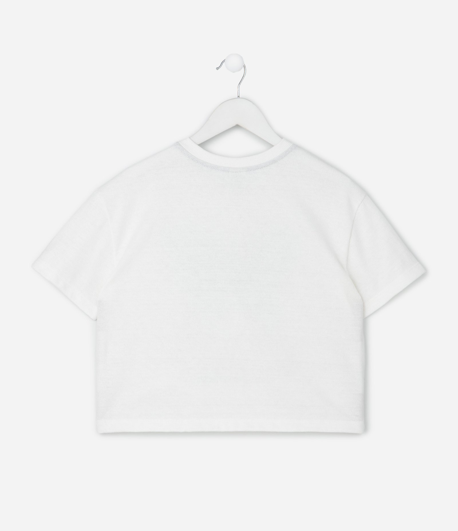Camiseta Boxy Infantil Estampa Borboleta com Mini Tachas – Tam 5 a 16 Anos Off White 3