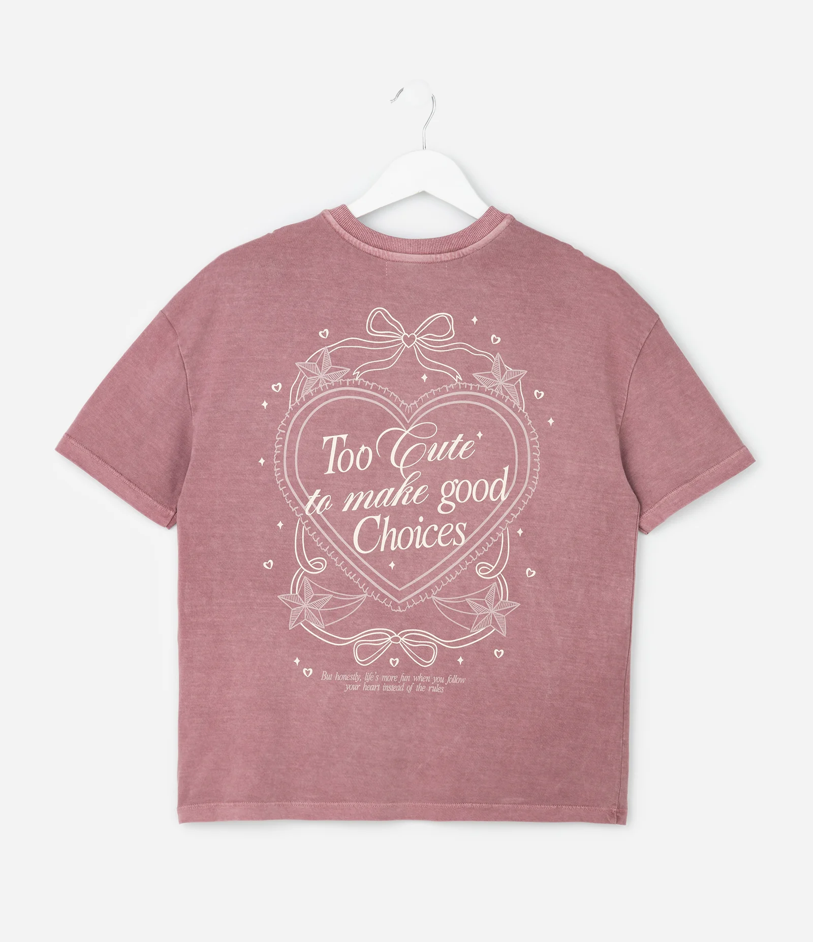 Camiseta Over Infantil com Lettering Mini Pretty – Tam 7 a 14 Anos Rosa Antigo 2