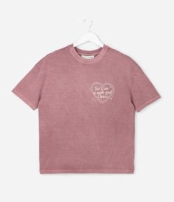 Camiseta Over Infantil com Lettering Mini Pretty – Tam 7 a 14 Anos