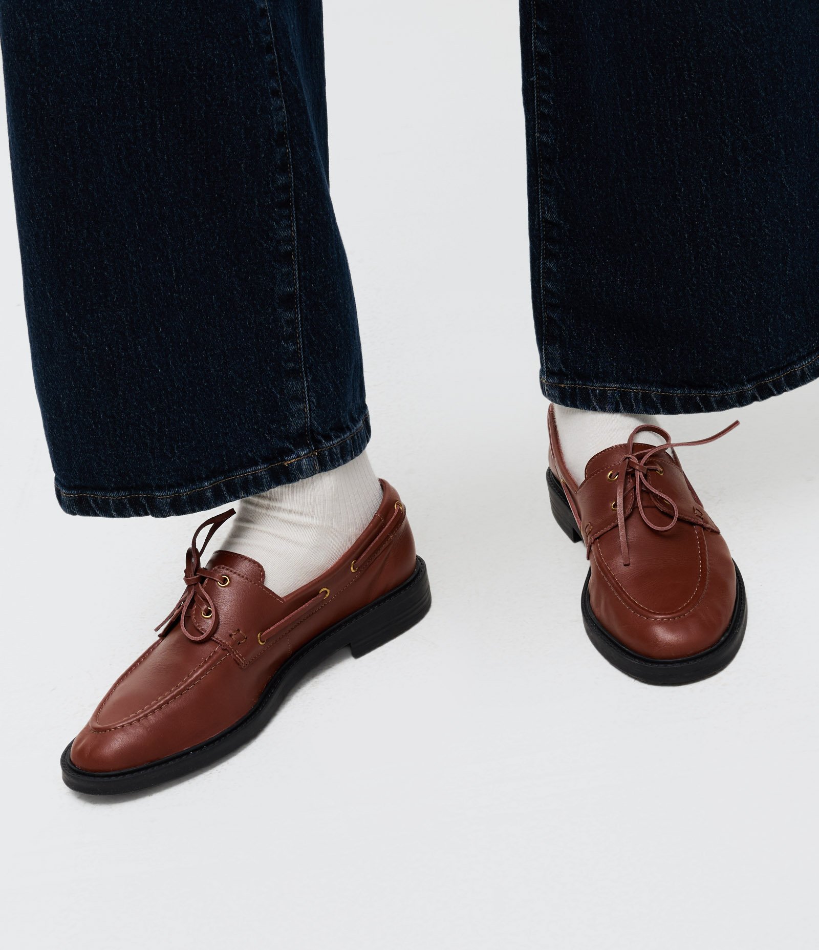Mocassim em Couro com Sola Flat Marrom 6