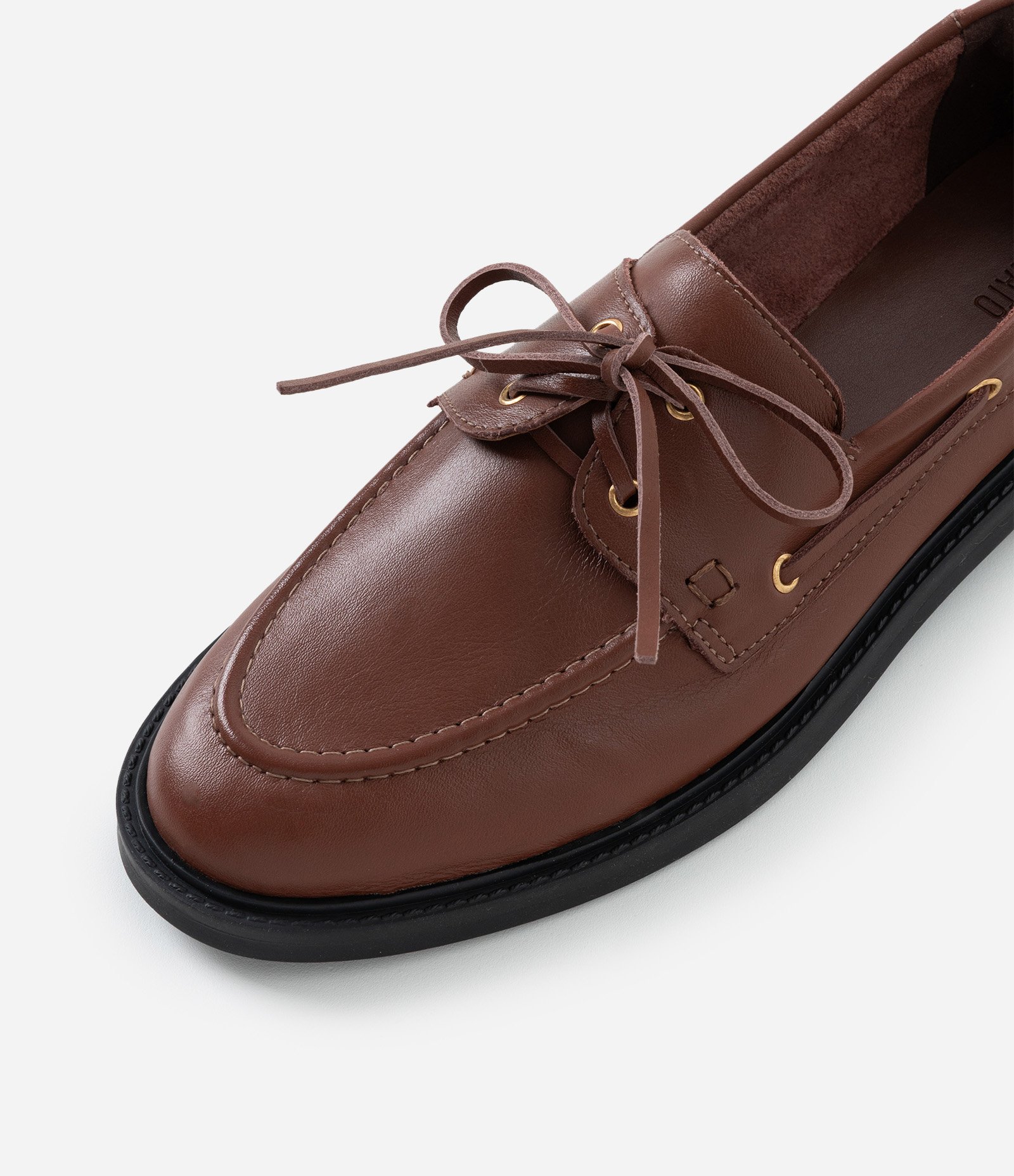 Mocassim em Couro com Sola Flat Marrom 5