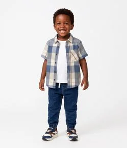 Camisa Infantil em Flanela Xadrez - Tam 1 a 6 anos