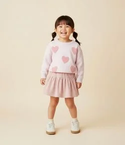 Saia Infantil Evasê em Veludo Cotelê  – Tam 1 a 6 Anos