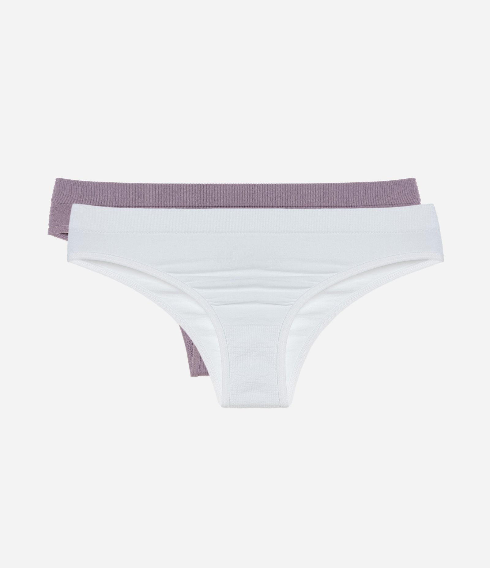 Kit 02 Calcinhas Biquíni Sem Costura Trifil Branco/Lilás 4