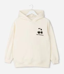Casaco Infantil Oversized com Estampa de Cereja – Tam 7 a 16 Anos