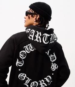 Moletom Boxy com Lettering no Capuz e na Posterior
