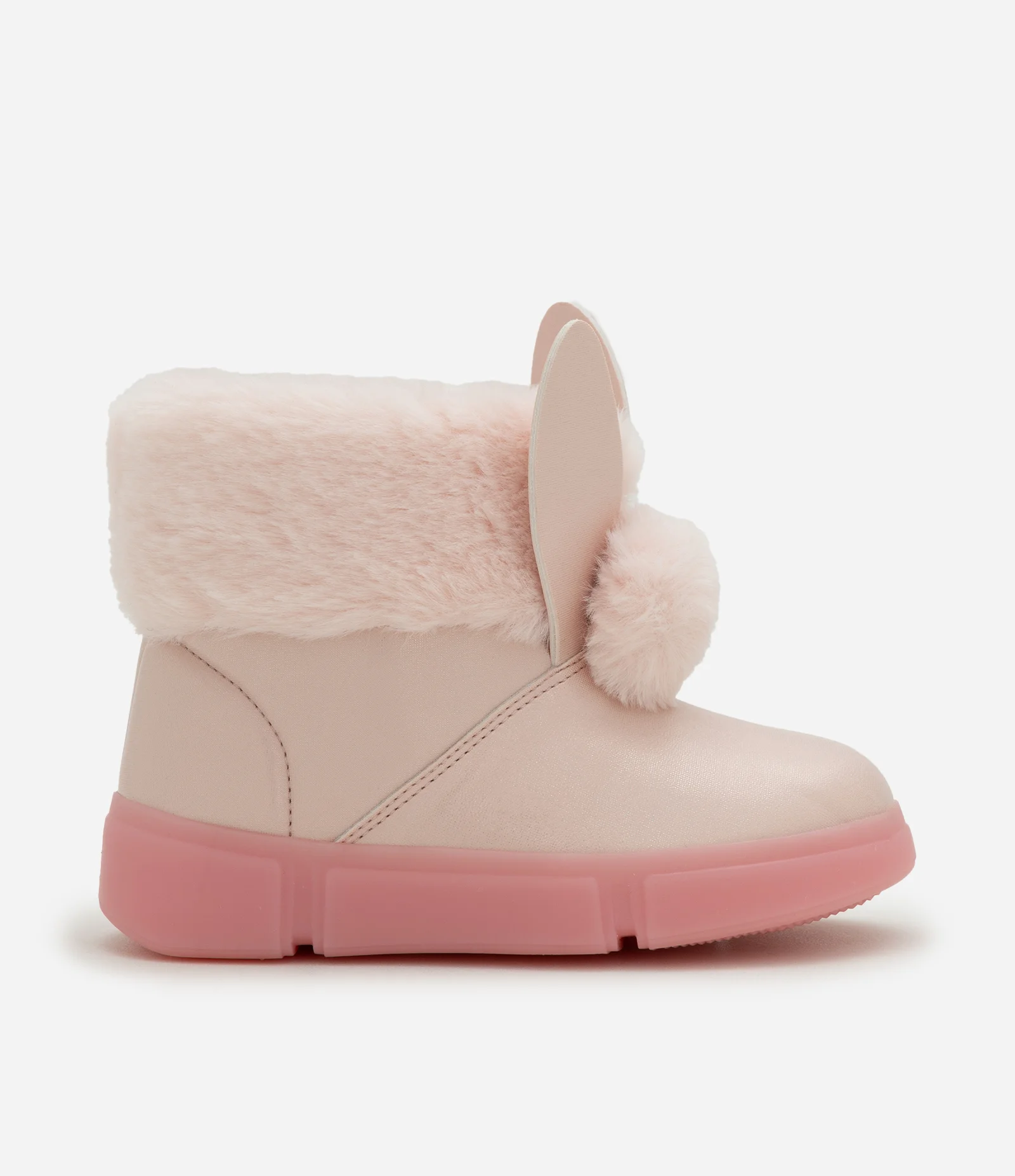 Bota Infantil com Orelhas de Coelho e Sola com LED – Tam 20 a 27 Rosa Claro 2