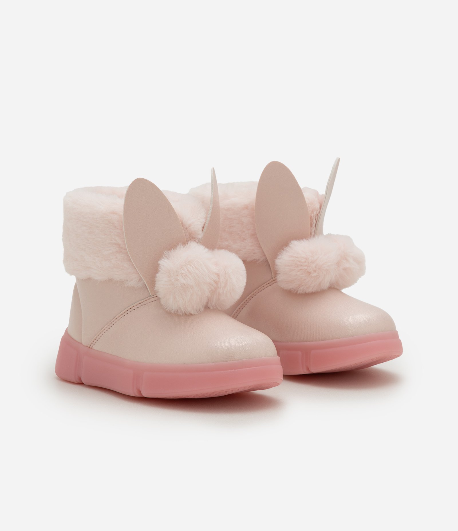 Bota Infantil com Orelhas de Coelho e Sola com LED – Tam 20 a 27 Rosa Claro 6