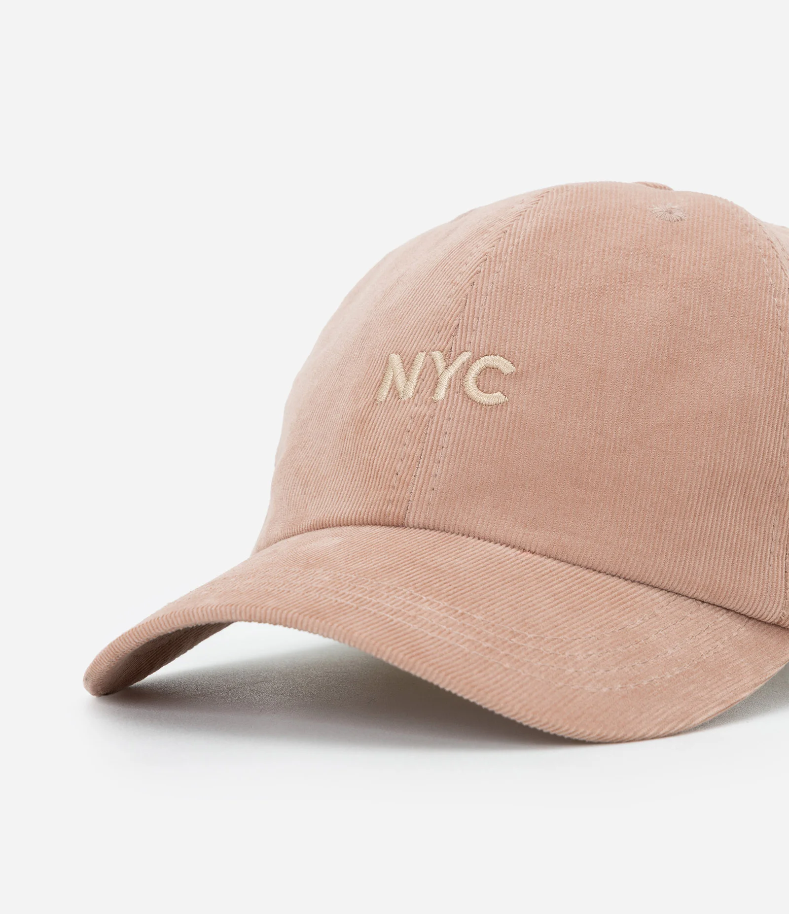 Boné Aba Curve em Veludo com Bordado NYC Rosa 5