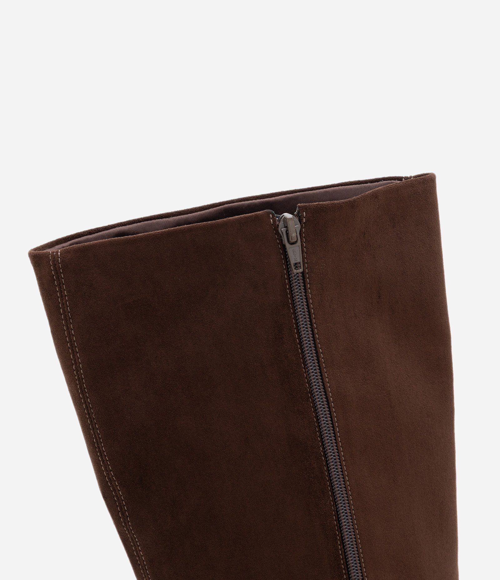 Bota Cano Longo em Suede com Bico Quadrado Marrom 3