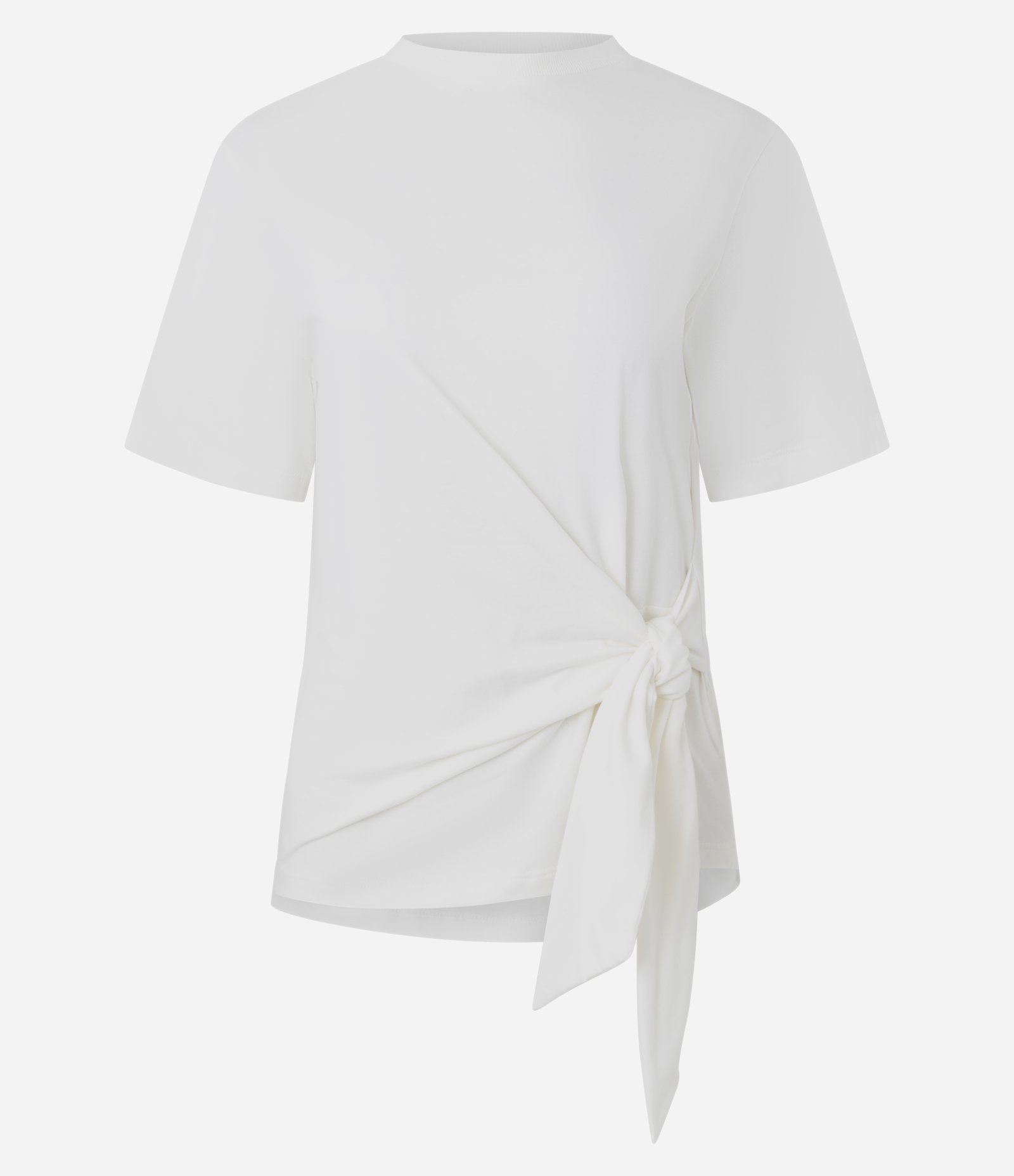 Camiseta em Algodão com Detalhe de Amarração Frontal Branco 5