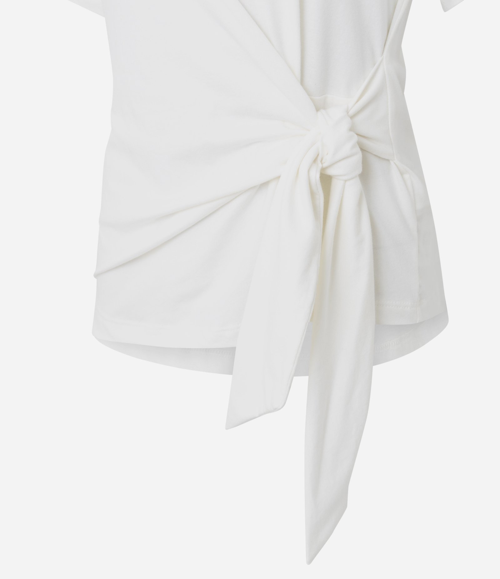 Camiseta em Algodão com Detalhe de Amarração Frontal Branco 6