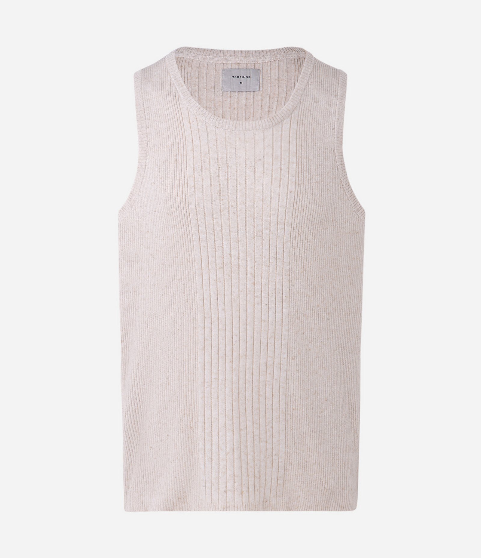 Regata Masculina Canelada com Listra Vertical Off White 5