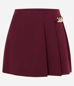Short Saia Alfaiatado com Corrente Metálica