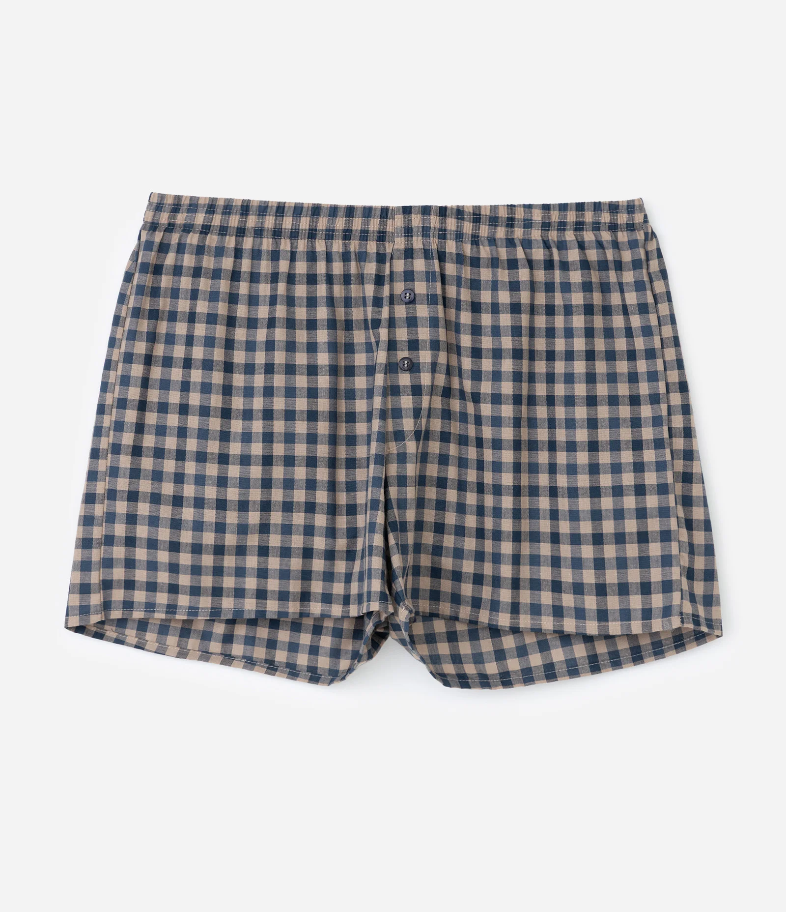 Cueca Samba Canção em Tricoline Xadrez Bege 1