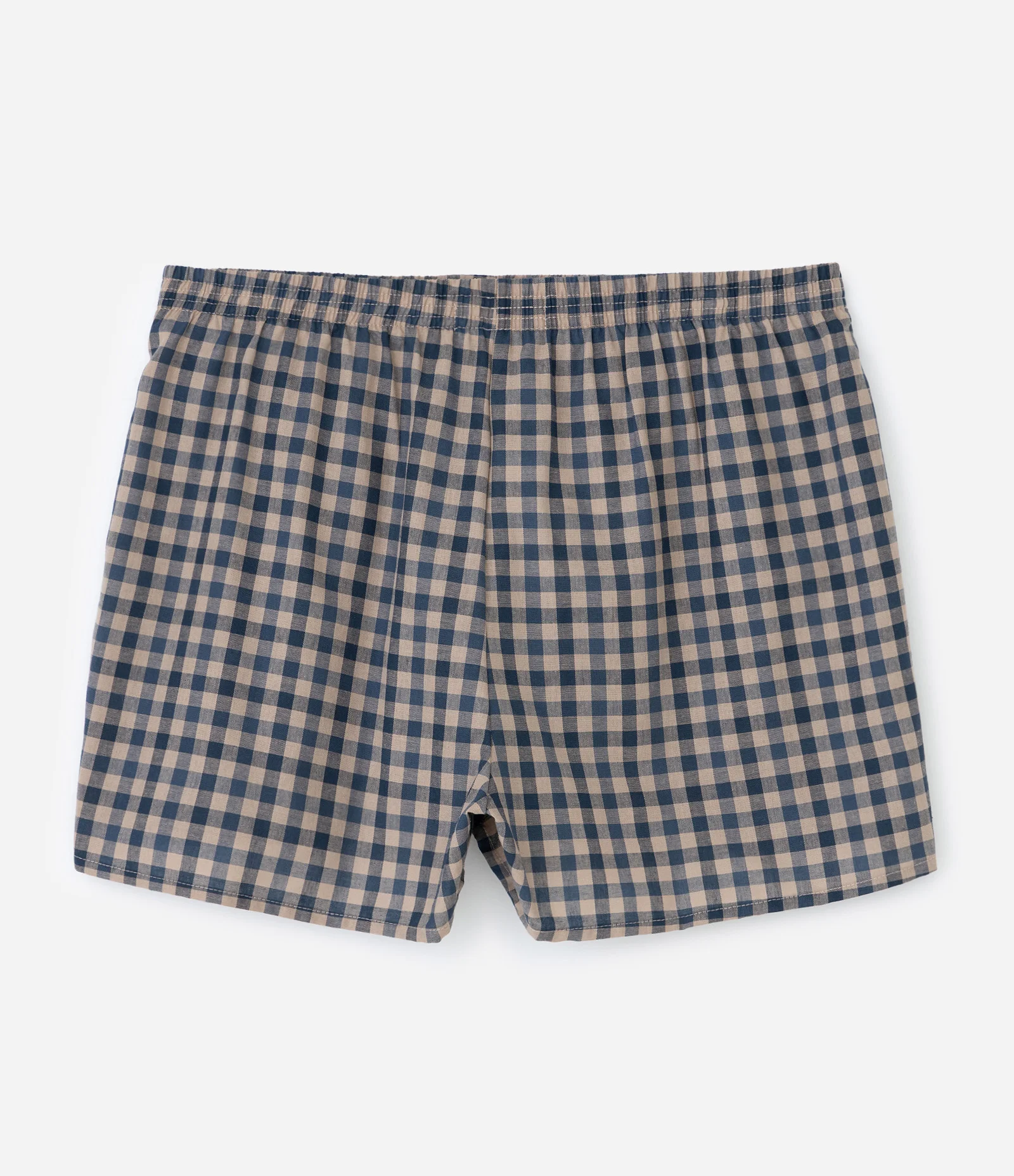 Cueca Samba Canção em Tricoline Xadrez Bege 2