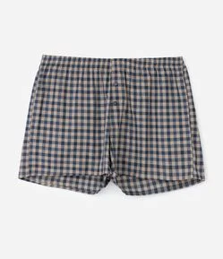 Cueca Samba Canção em Tricoline Xadrez