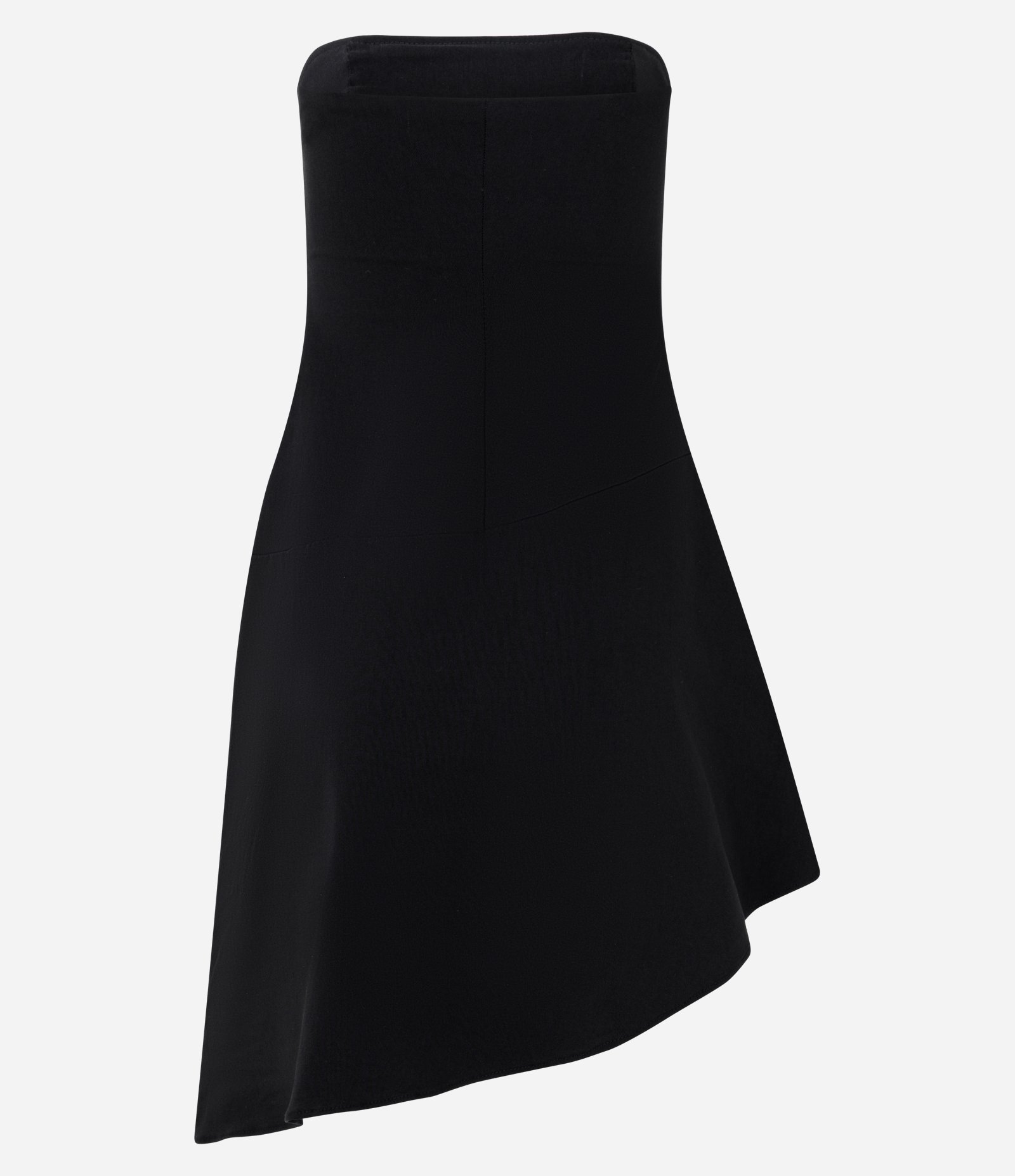 Vestido Curto Sem Mangas em Viscose com Barra Assimétrica Preto 2