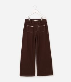 Calça Infantil Reta em Sarja com Bolsos – Tam 5 a 16 Anos