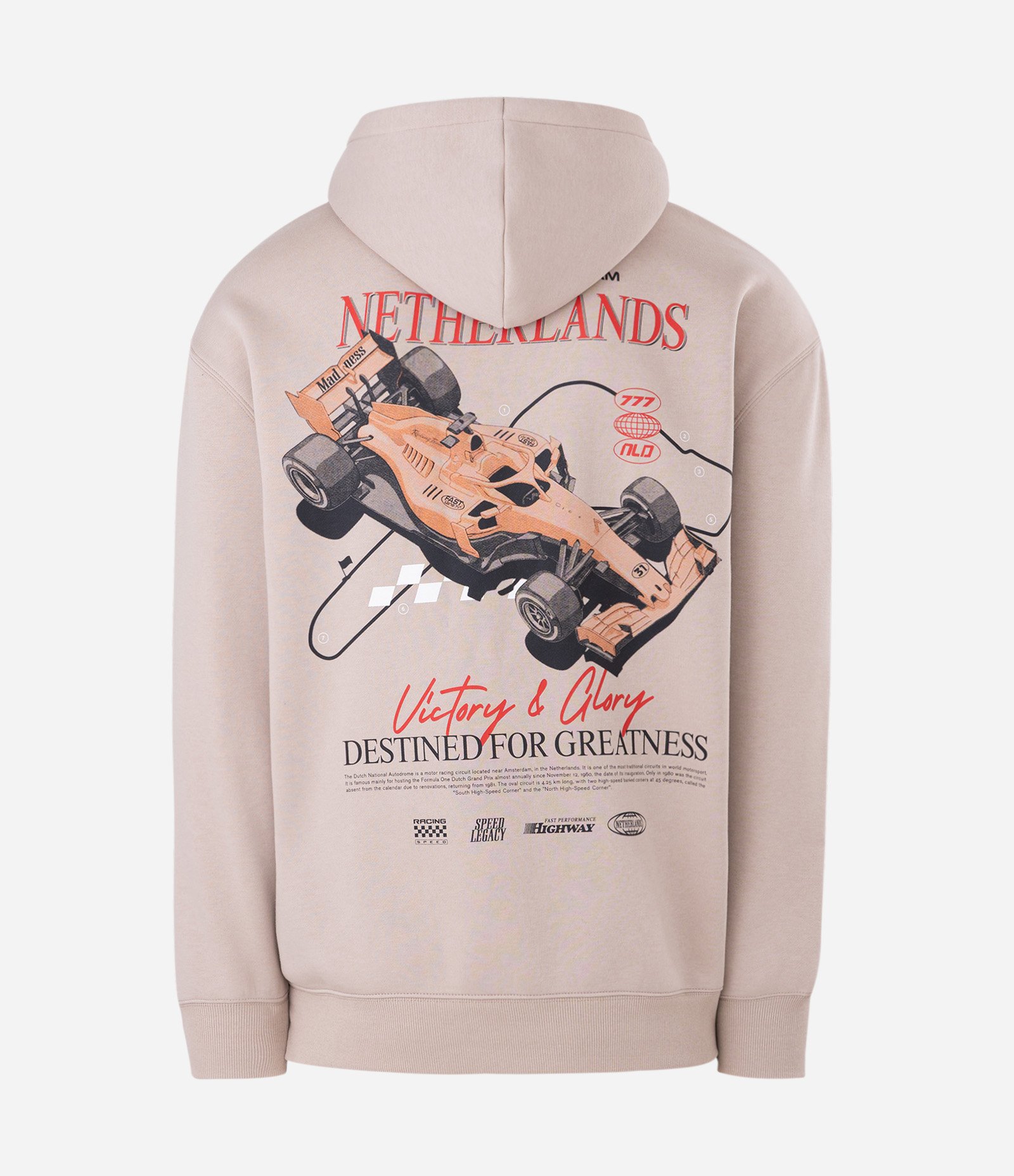 Moletom com Estampa F1 Victory & Glory e Capuz Bege 6