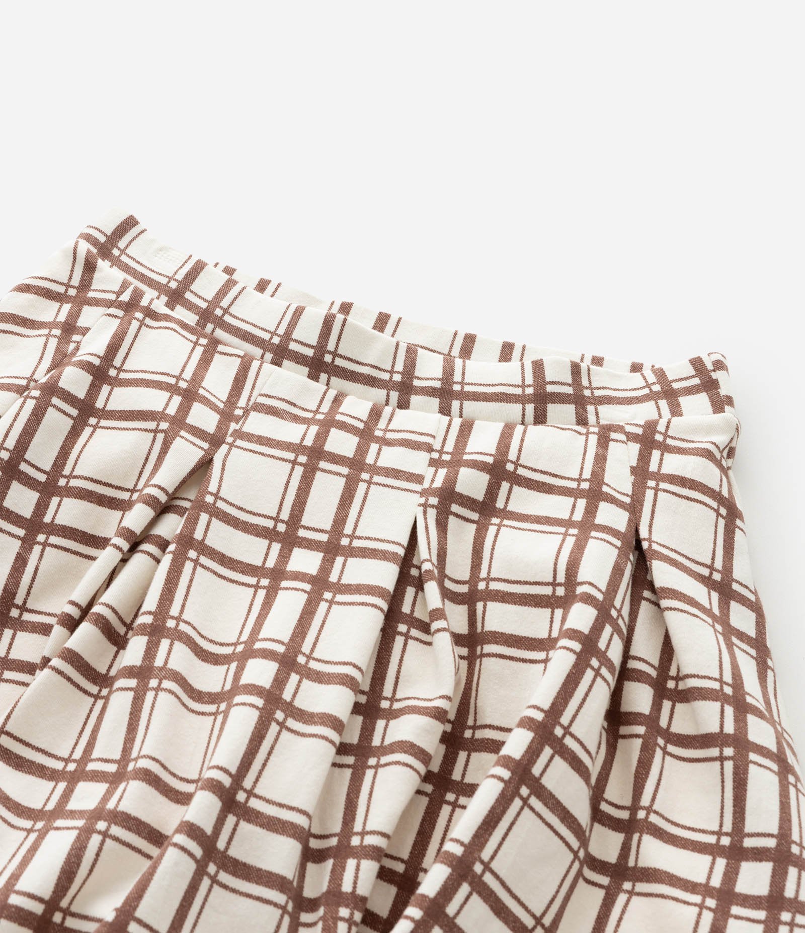 Saia Infantil Xadrez com Pregas e Shorts Interno – Tam 7 a 16 Anos Bege 5