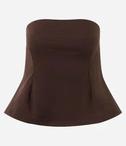 Blusa Tomara que Caia Peplum em Crepe