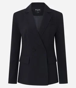 Blazer Ampulheta Alfaiatado com Recortes Estruturados