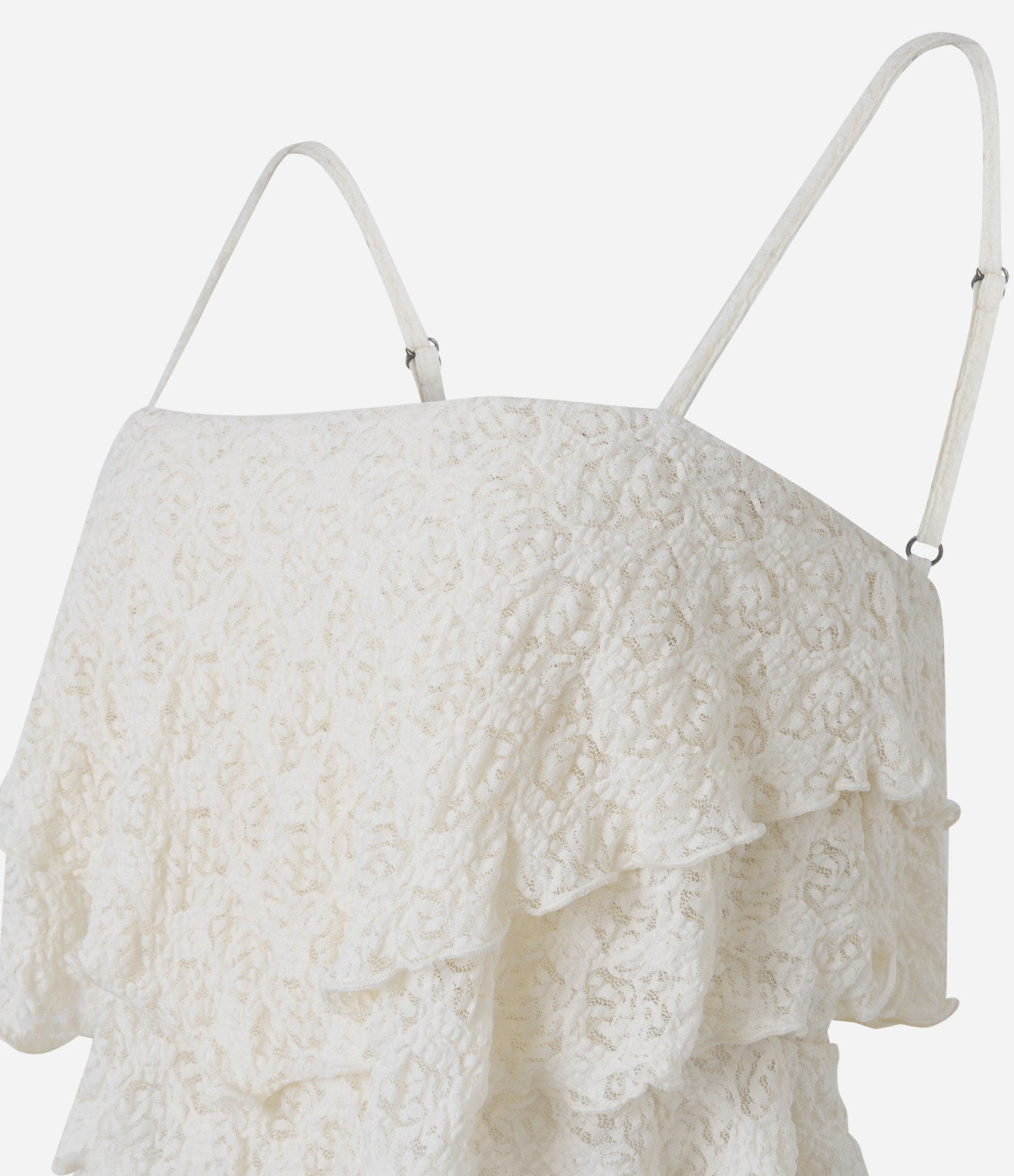 Blusa com Alcinha em Renda com Babados Branco 6