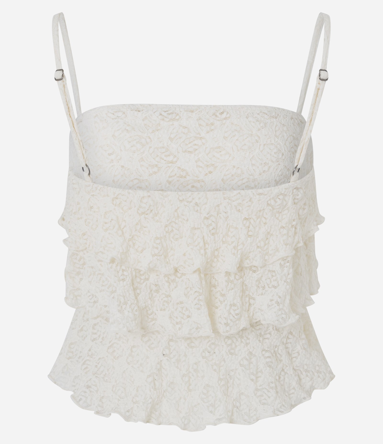Blusa com Alcinha em Renda com Babados Branco 7
