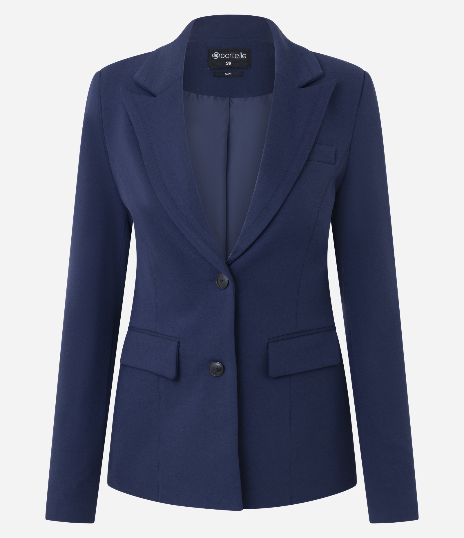Blazer Acinturado em Ponto Roma com Gola Lapela Azul 5