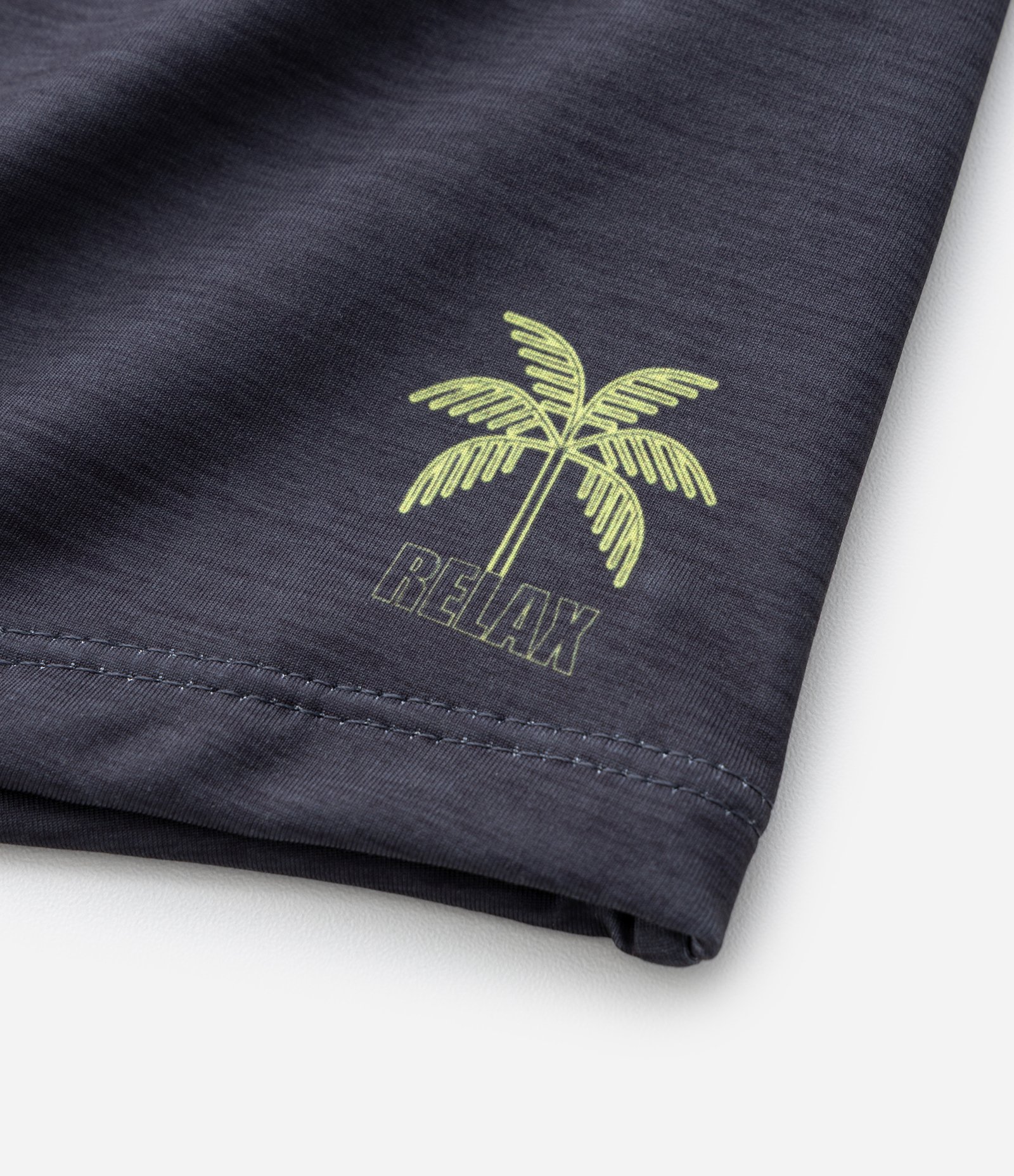 Sunga Infantil com Listras Neon e Coqueiro – Tam 5 a 14 Preto 5