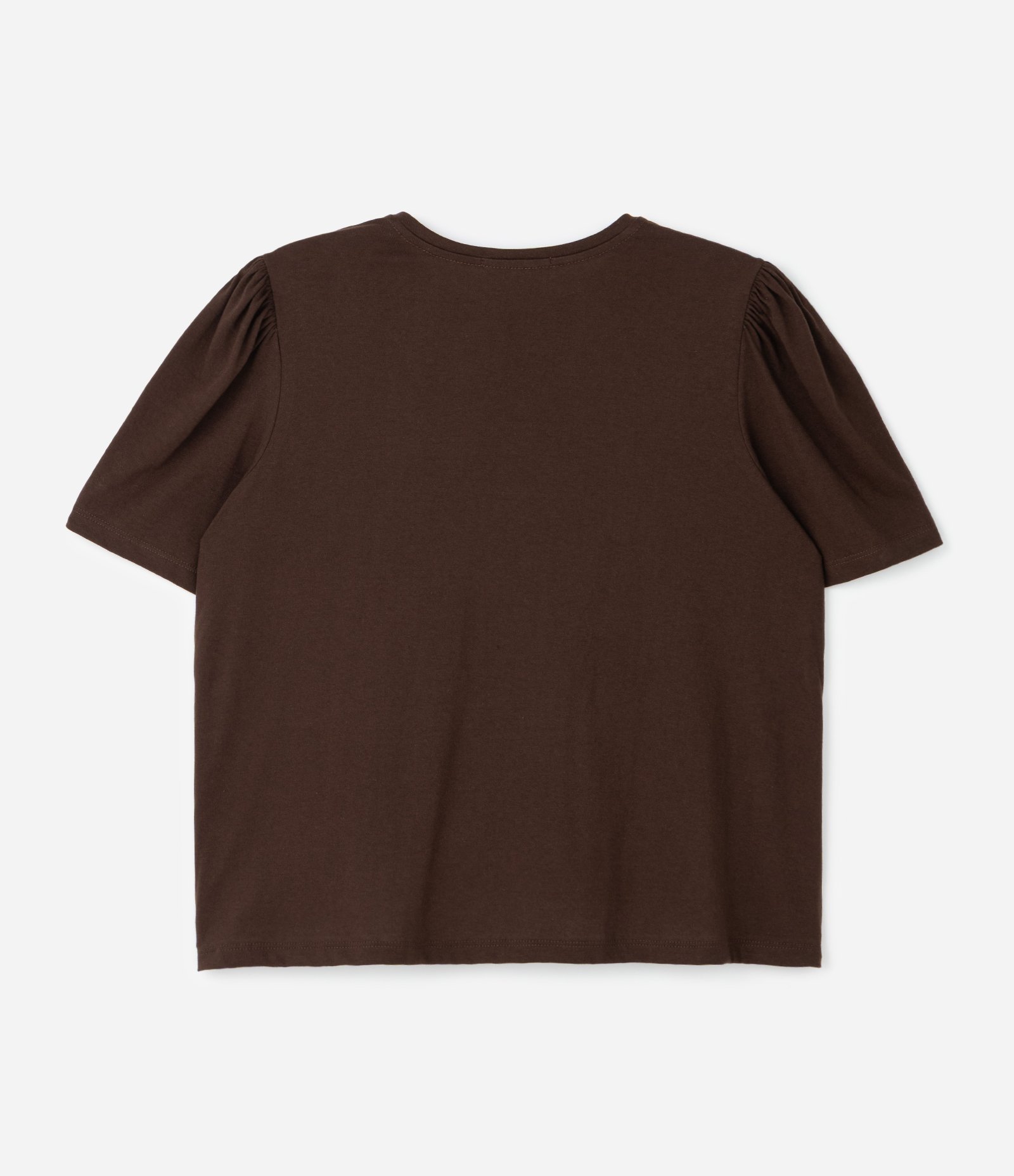 Blusa em Algodão com Manga Bufante Curve & Plus Size Marrom 2