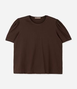 Blusa em Algodão com Manga Bufante Curve & Plus Size