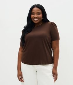 Blusa em Algodão com Manga Bufante Curve & Plus Size