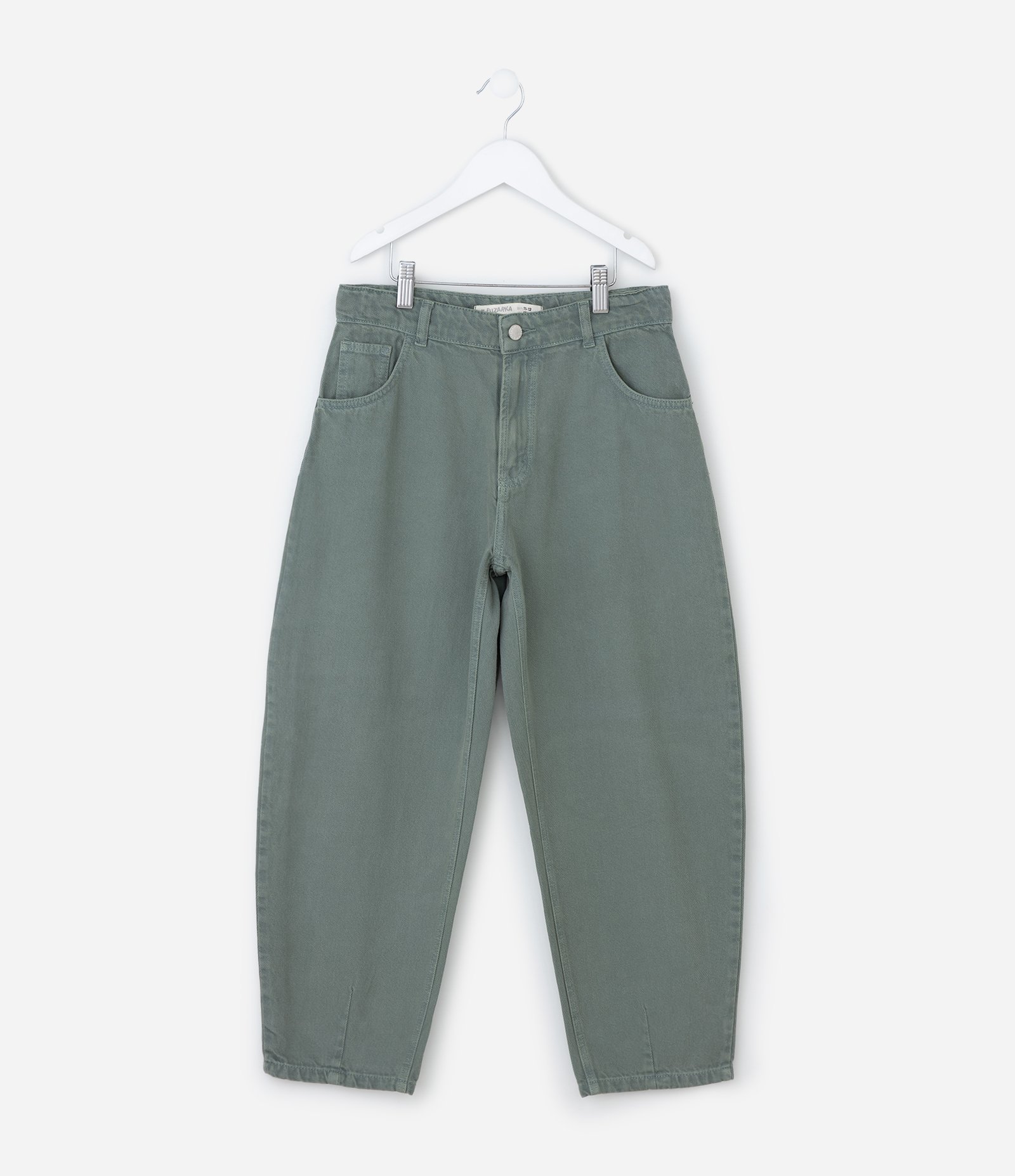 Calça Infantil Barrel em Jeans  – Tam 7 a 16 Anos Verde Acinzentado 2