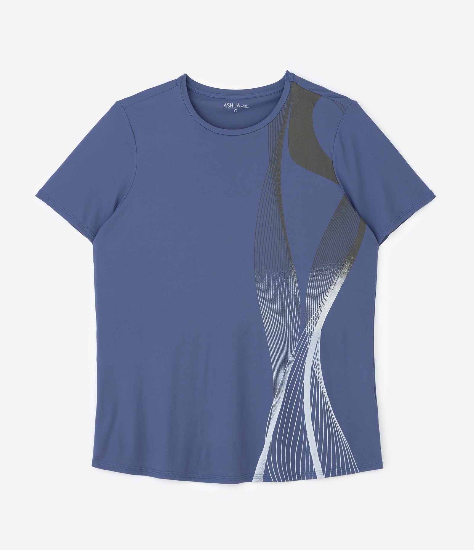 Camiseta Esportiva com Tecnologia Dry Curve & Plus Size Azul 1