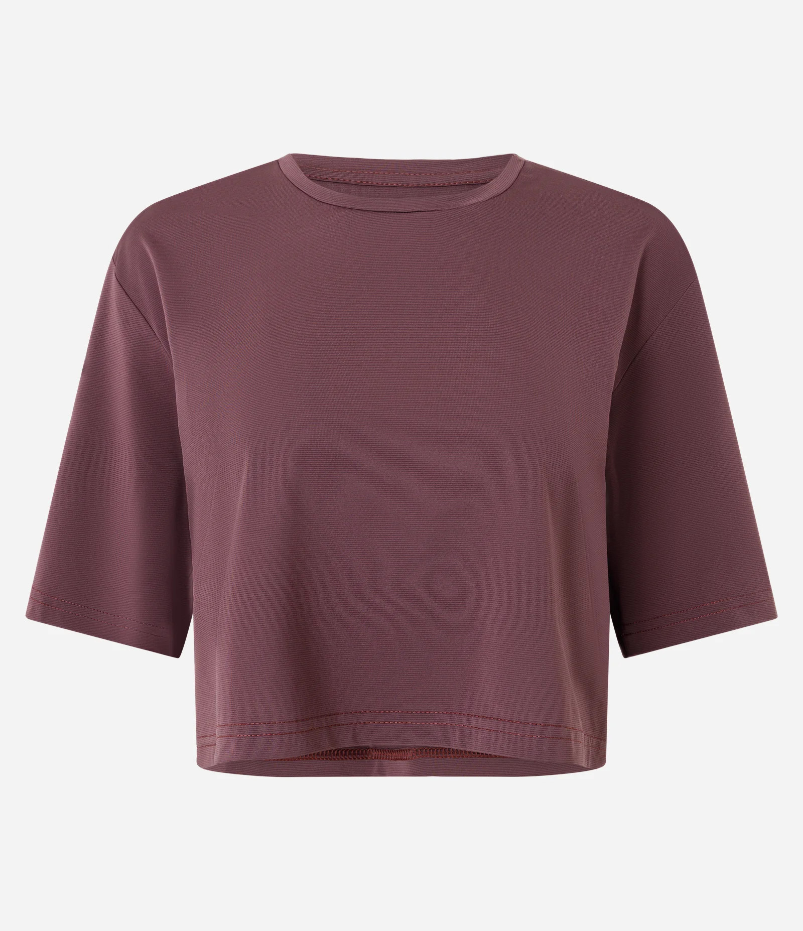 Camiseta Cropped Esportiva em Microfibra Marrom 1