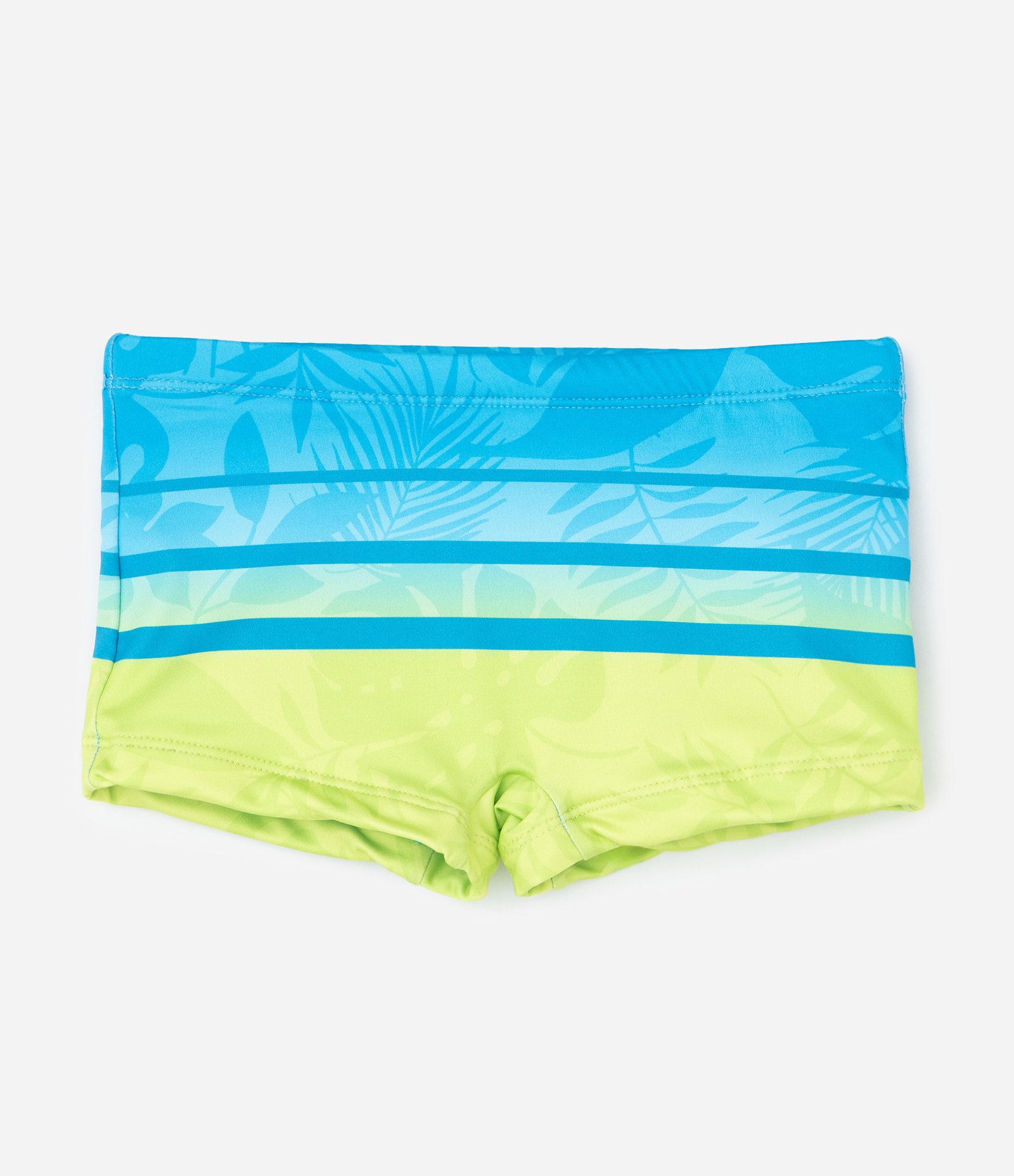 Sunga Infantil com Listras Degradê e Folhagem – Tam 5 a 14 Azul/Verde 1