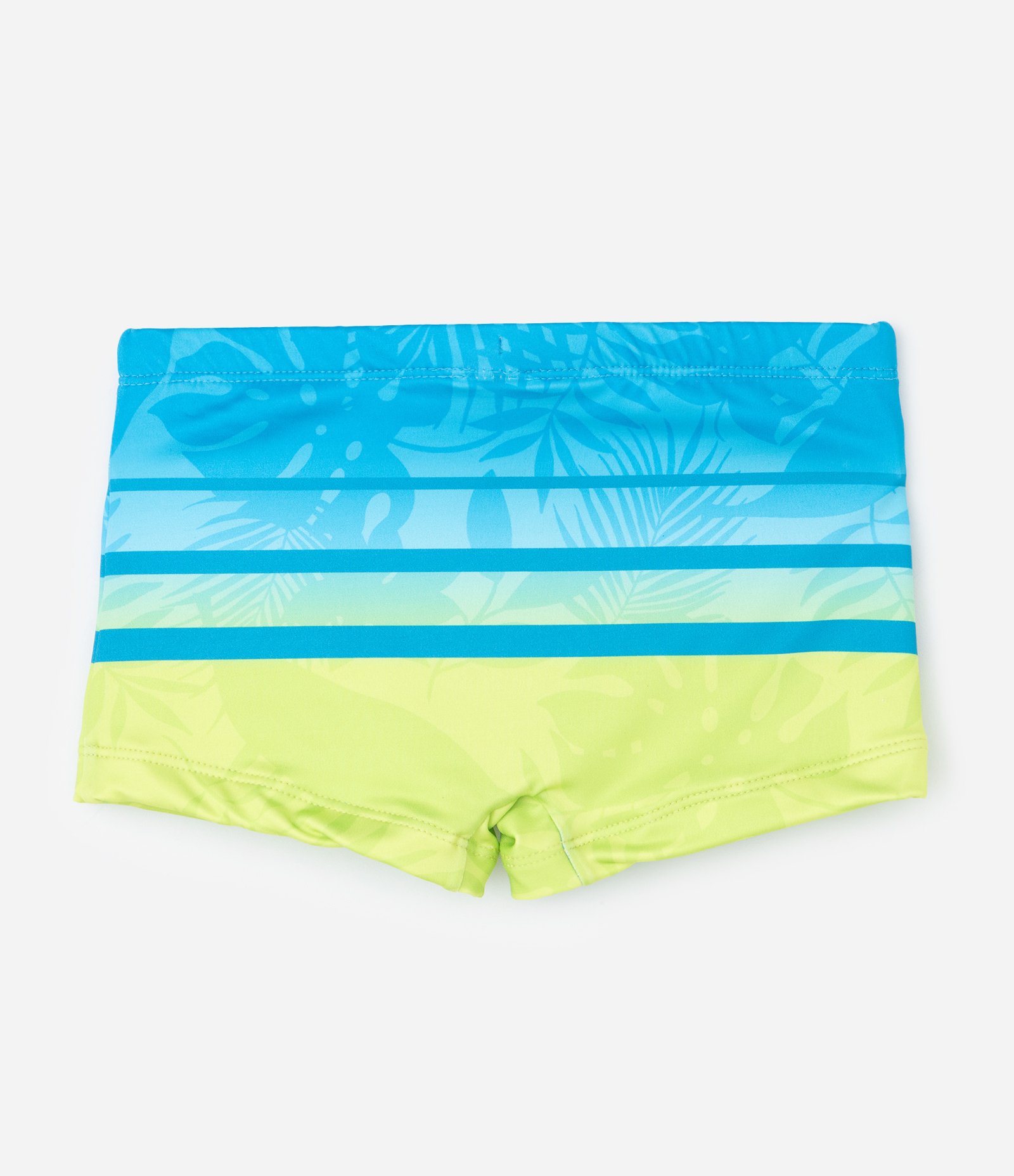 Sunga Infantil com Listras Degradê e Folhagem – Tam 5 a 14 Azul/Verde 2