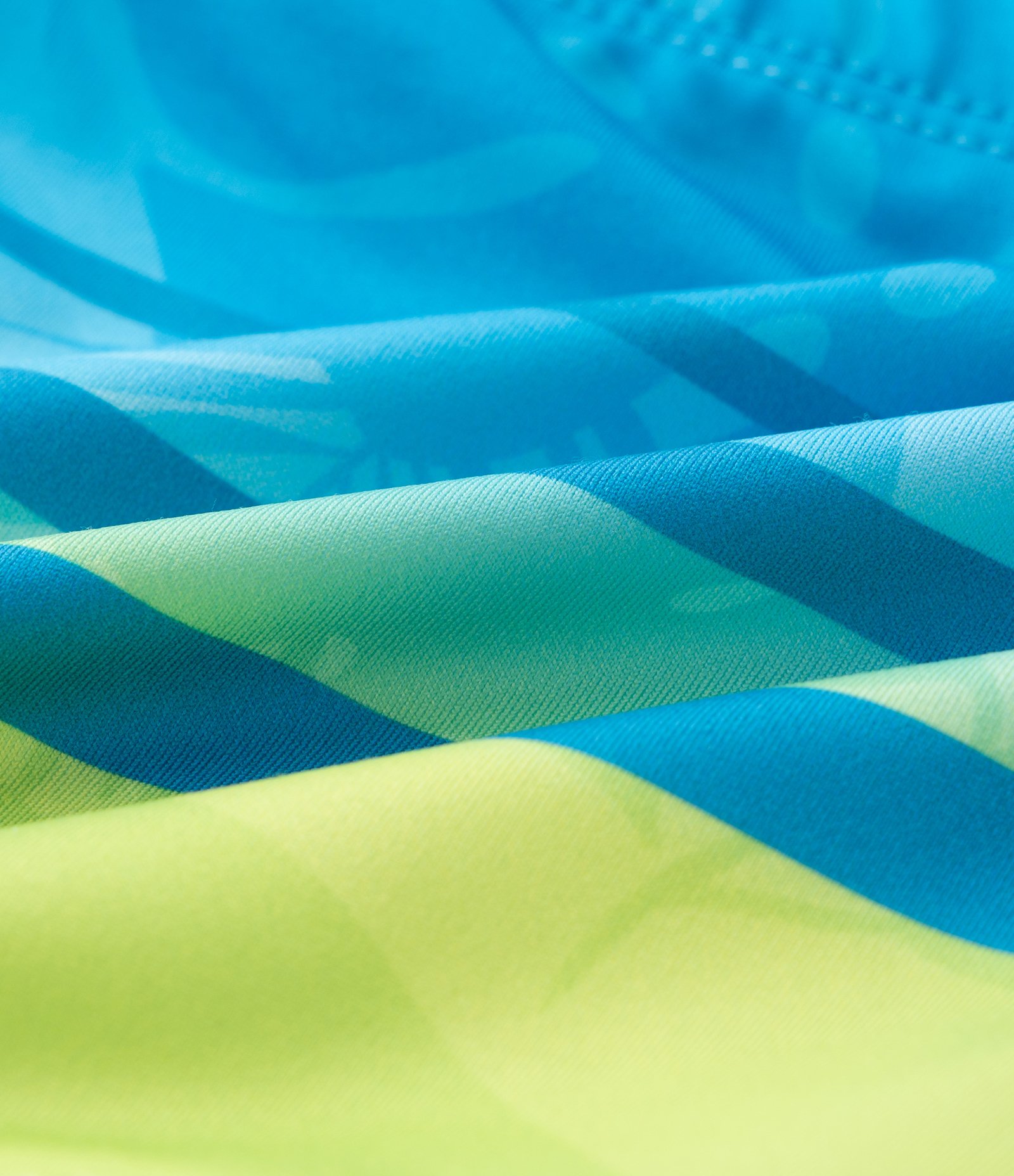 Sunga Infantil com Listras Degradê e Folhagem – Tam 5 a 14 Azul/Verde 3