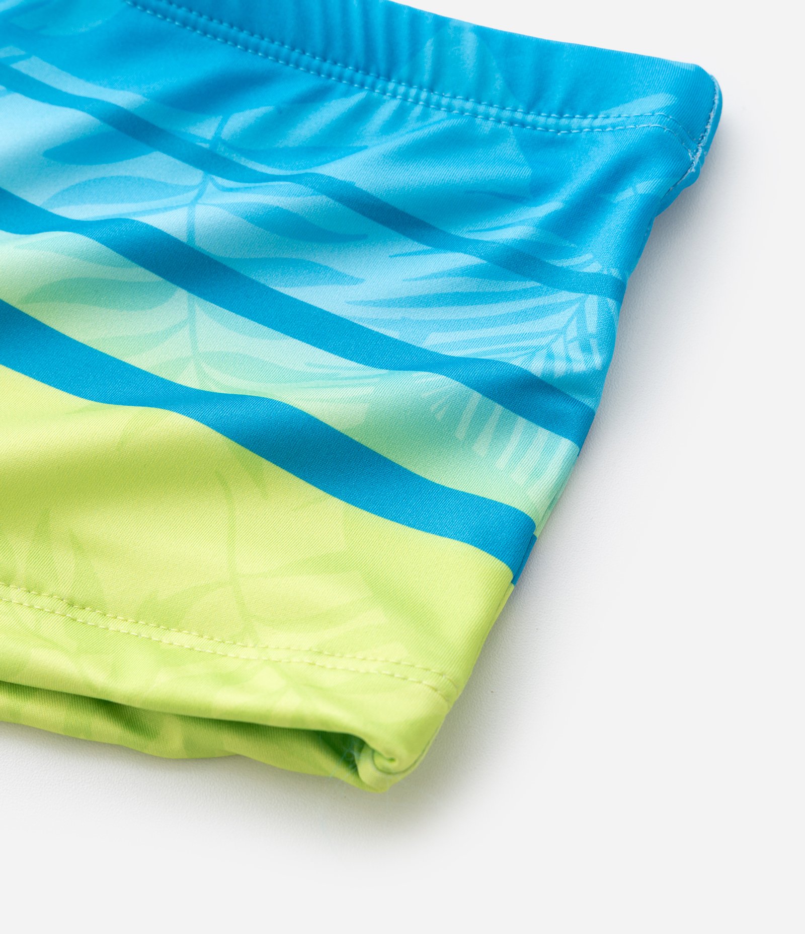 Sunga Infantil com Listras Degradê e Folhagem – Tam 5 a 14 Azul/Verde 5