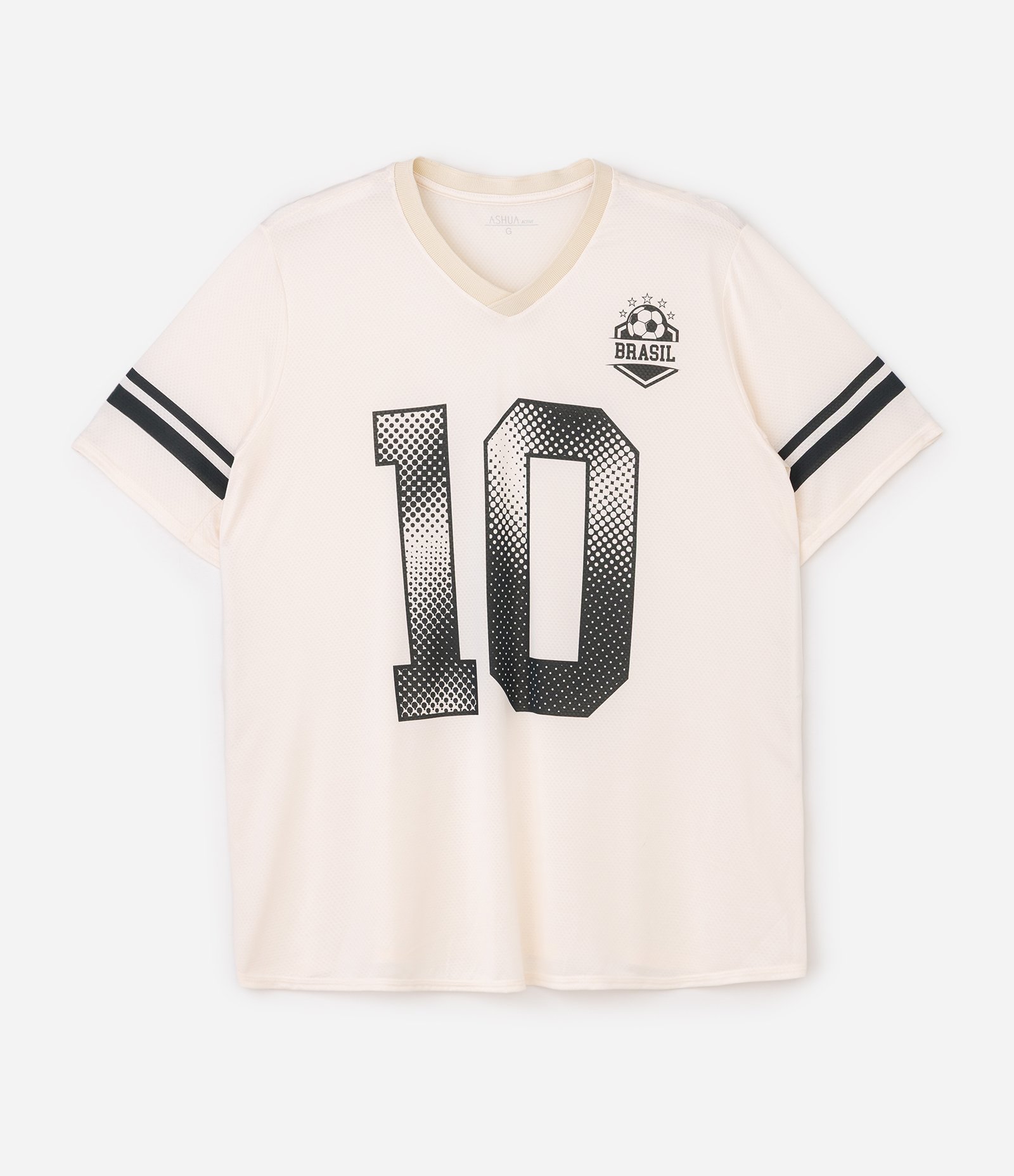 Camiseta Esportiva com Tecnologia Dry Curve & Plus Size Bege 1