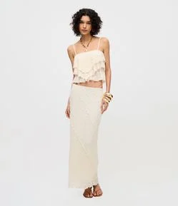 Saia Longa Reta em Renda